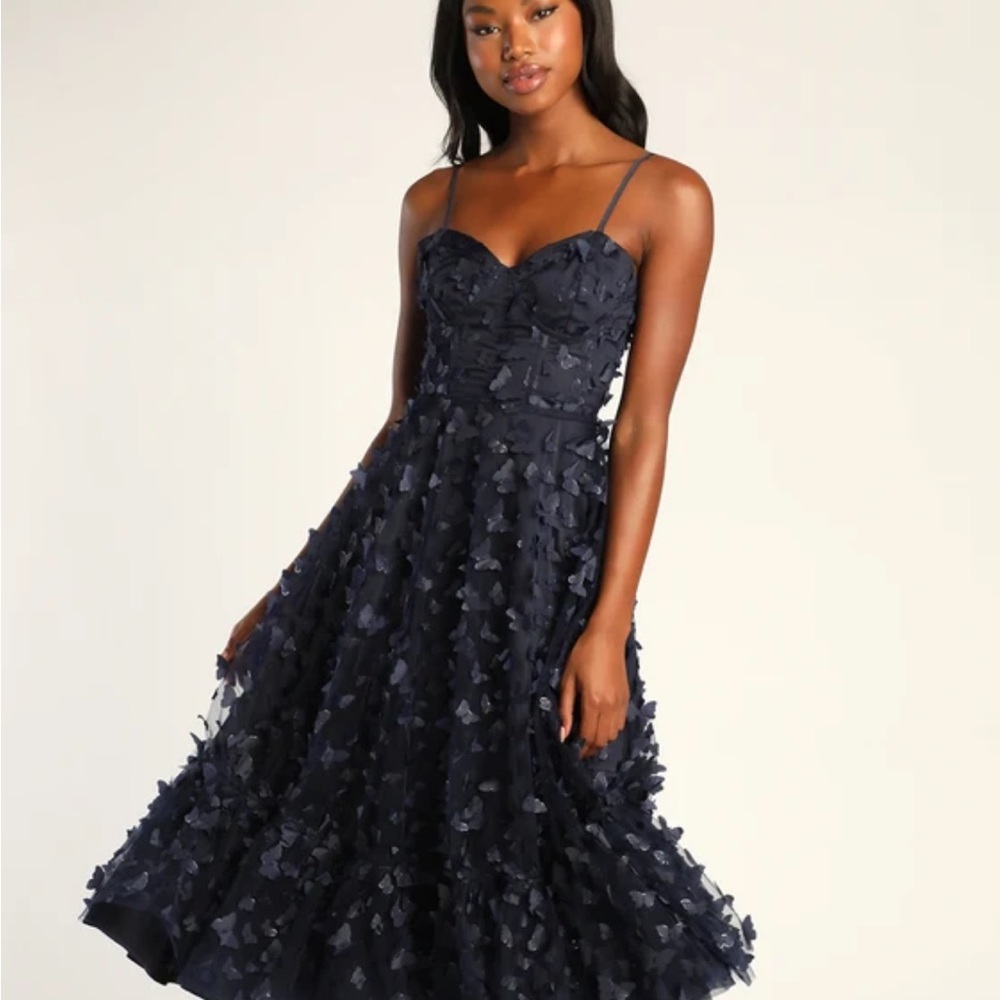 Elegant Navy Blue Women's Dress
